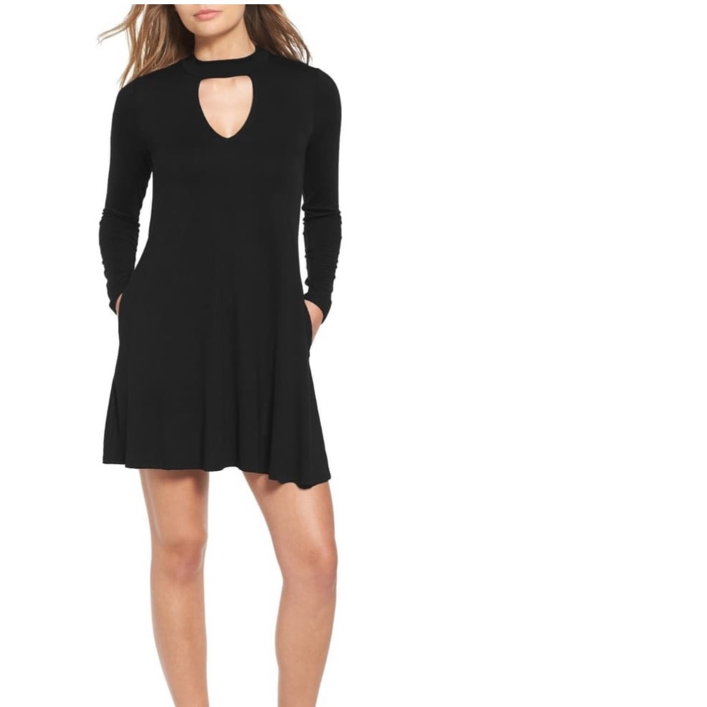 Socialite Mock Neck Shift Dress